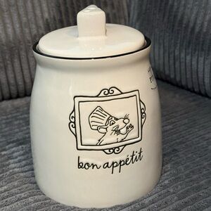 Rae Dunn Disney Pixar Ratatouille ‘Bon Appétit’ White Ceramic Jar